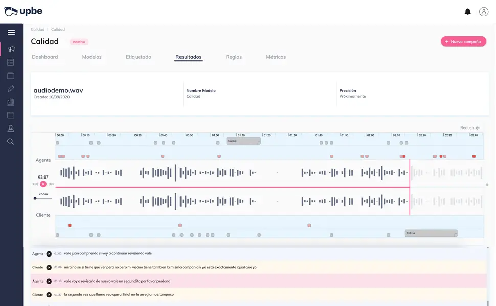 Upbe overview screenshot